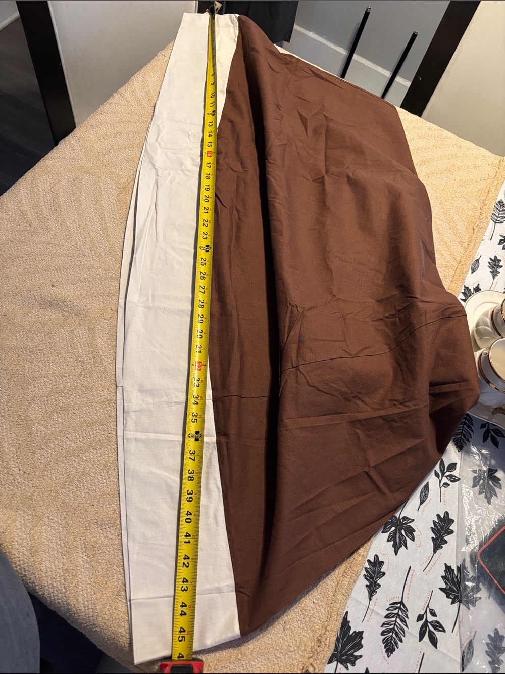 Anthropologie Brown Maxi Skirt with Cream Contrast Hem - Picture 11 of 11